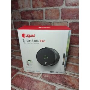 August Smart Lock Pro w/ Connect Wi-Fi Bridge, 3rd Gen Technology Dark Gray